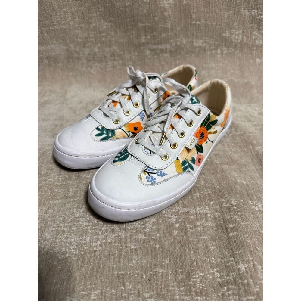 Keds x Rifle Paper Co. Tournament Lively Floral Sneaker Shoes Multicolor Size 8